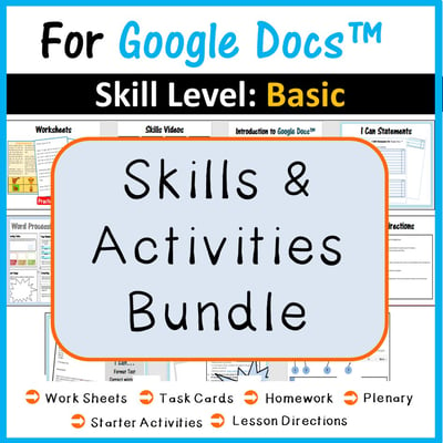 Image of Beginners Skills & Activities Resources for Google Docs™ (Distance Learning)