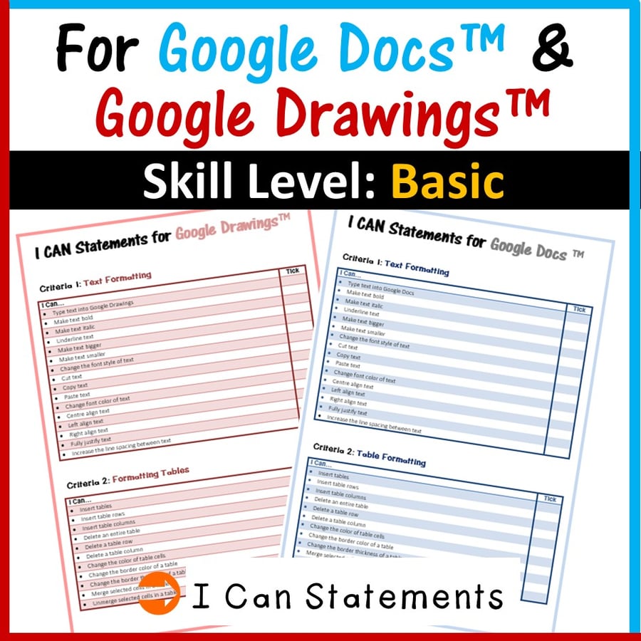 Image of Beginners Skills & Activities Lessons Bundle for Google Docs™ & Google Drawings™