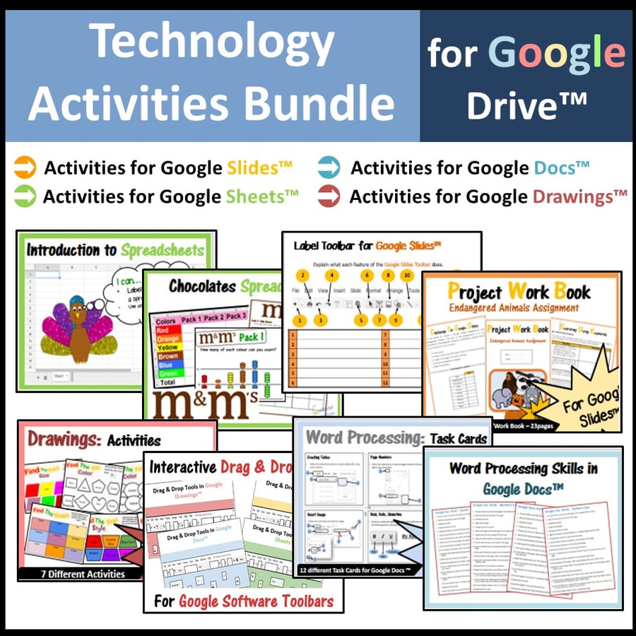 Image of Technology Activities and Skills Building Bundle for Google Drive™ Distance Learning