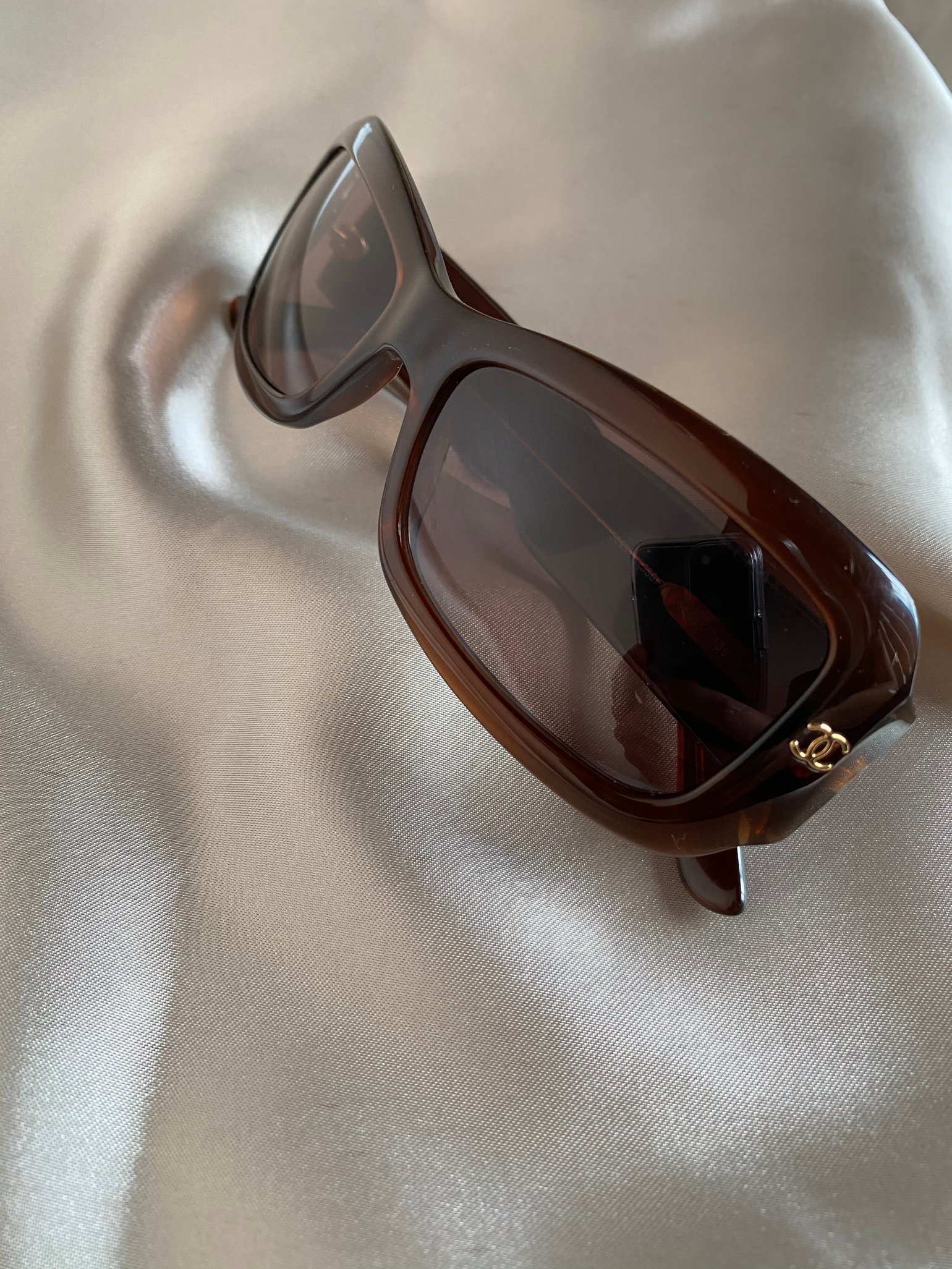 Chanel Brown Quilted Sunglasses