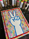 Original Multi-Color Peace Sign Drawing on Canvas!