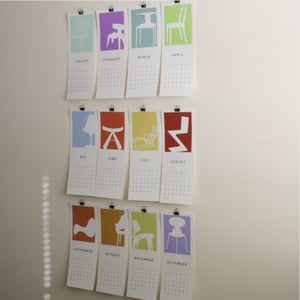 Image of 2012 Printable Mid-Century Chairs Calendar