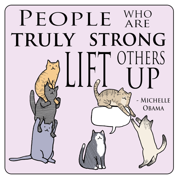 Image of Support Each Other Sticker! Poets Square Cats x Community Care Tucson