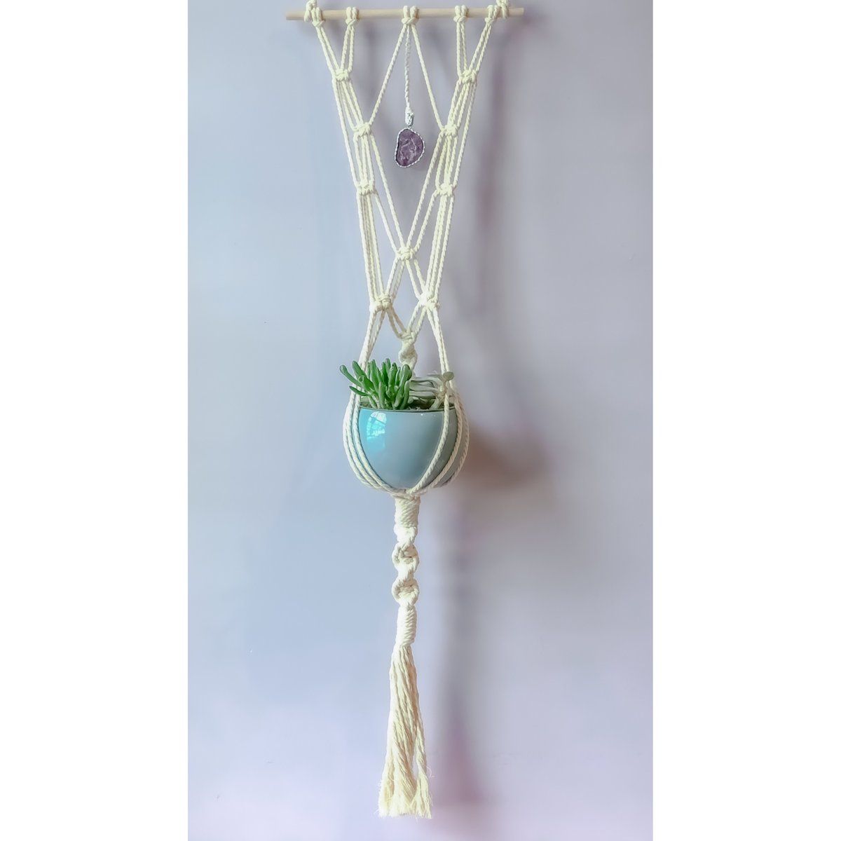 Image of Amethyst Macrame Plant Hanger