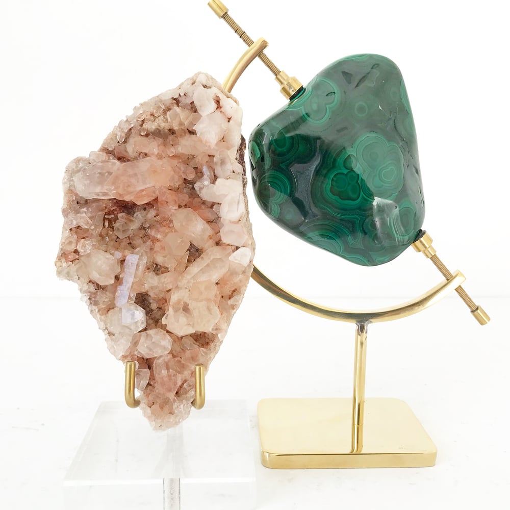Image of Pink Himalayan Quartz no.30 + Lucite and Brass Stand