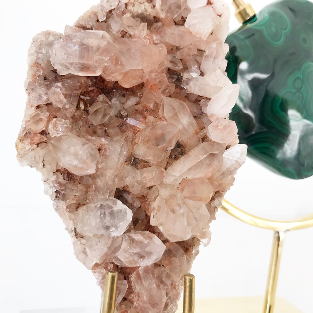 Image of Pink Himalayan Quartz no.30 + Lucite and Brass Stand