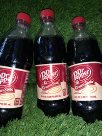 (3) Dr. Pepper Cream Soda 20oz Bottles 