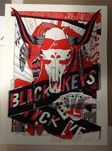 Image of Black Keys Las Vegas 2012 Tyler Stout s/n silkscreen Concert poster