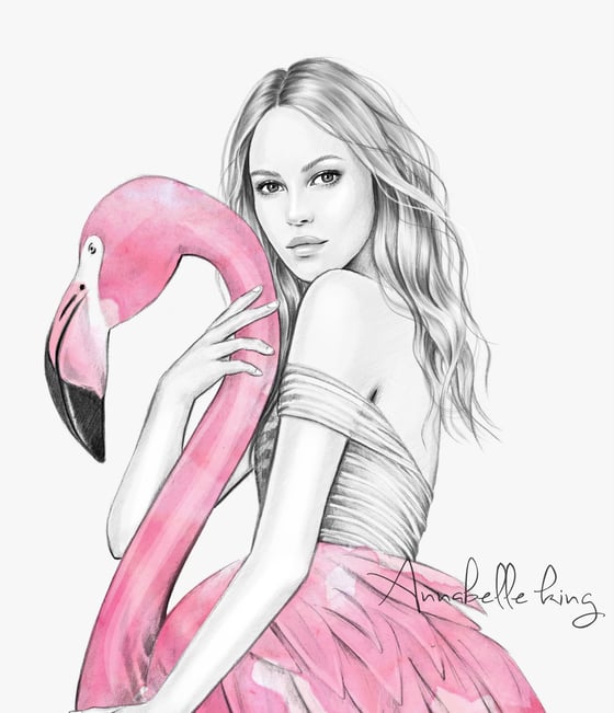 Image of FLAMINGO FANCY PRINT