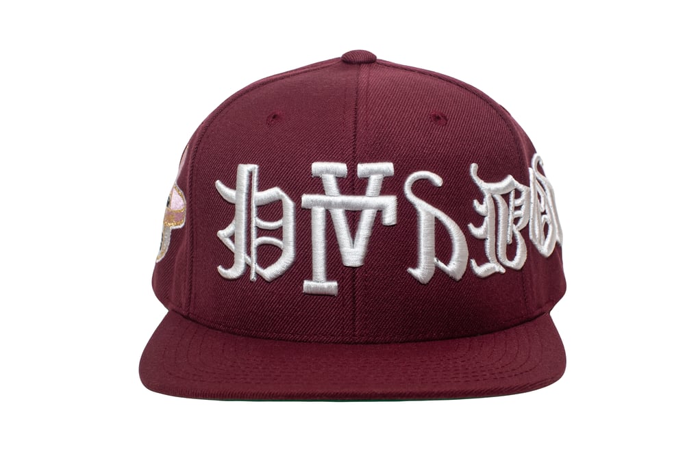 Image of Burgundy Upside Down Playboy SnapBack 