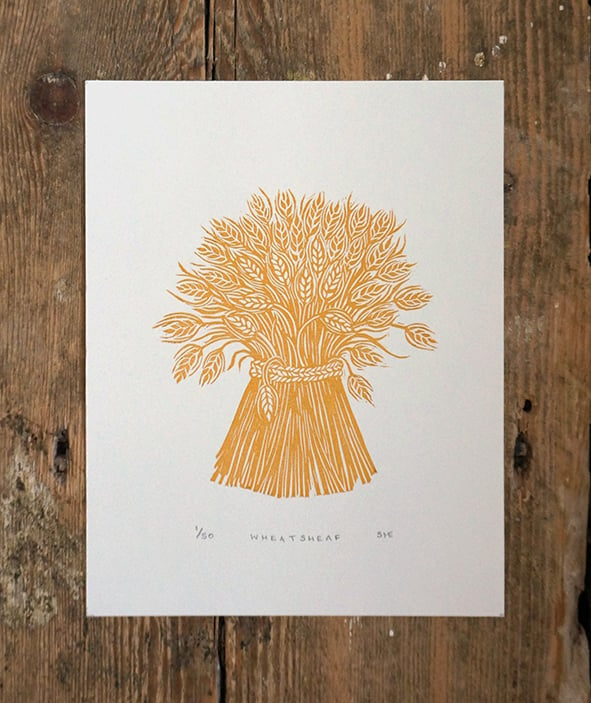 Image of Wheatsheaf - Linocut