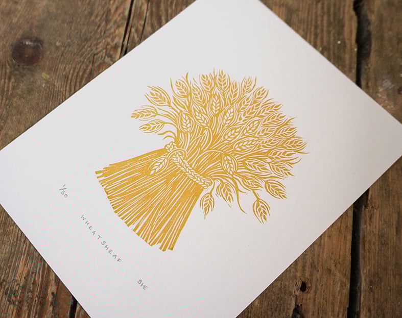 Image of Wheatsheaf - Linocut
