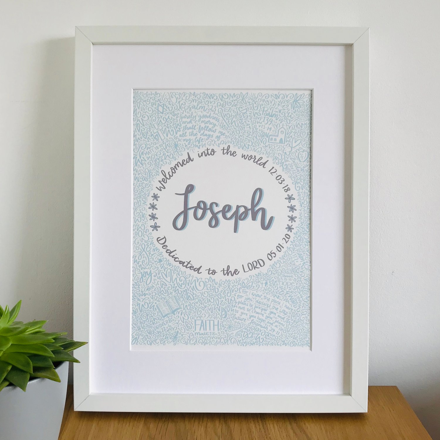 Image of Personalised Christening or dedication print