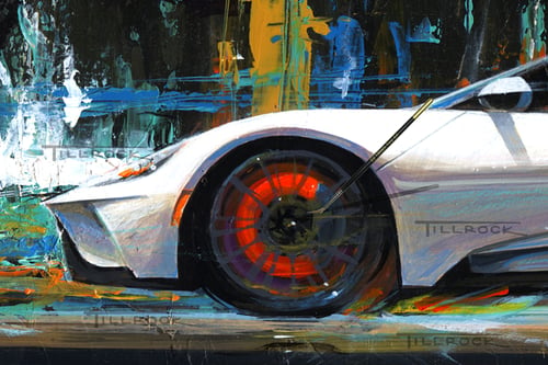 Image of "Future Shock" 2017 Ford GT Painting 20" x 28"  Signed & Numbered Giclee' Prints
