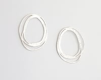 Image 4 of Oval hoop Post earrings