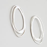 Image 5 of Oval hoop Post earrings