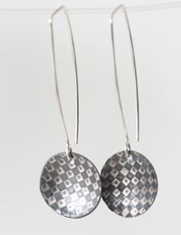 Image 2 of Round Checkerboard earrings