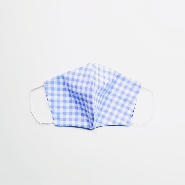 Indigo Gingham Plaid Face Mask 