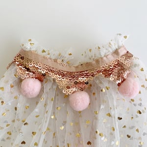Image of Magic cape - cream with rose gold sequins and blush poms  