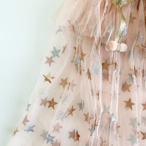 Image of Magic cape - blush with glitter stars and ruffle collar