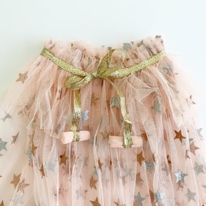 Image of Magic cape - blush with glitter stars and ruffle collar