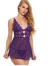 Ruffled Net Gown w/Thong 