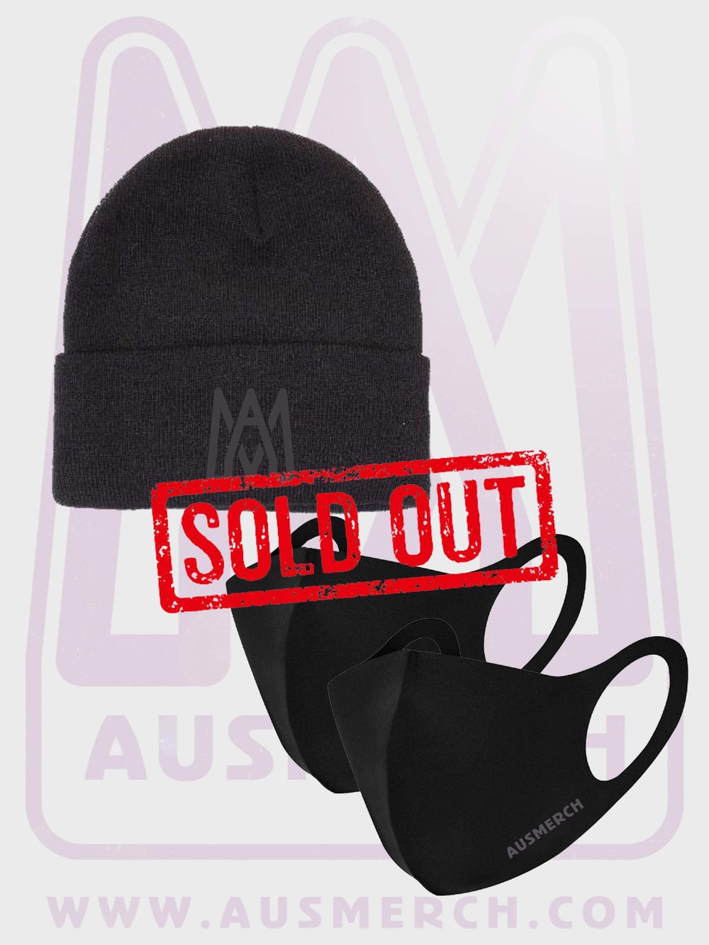 Image of BLACK Beanie & 2 Face Masks