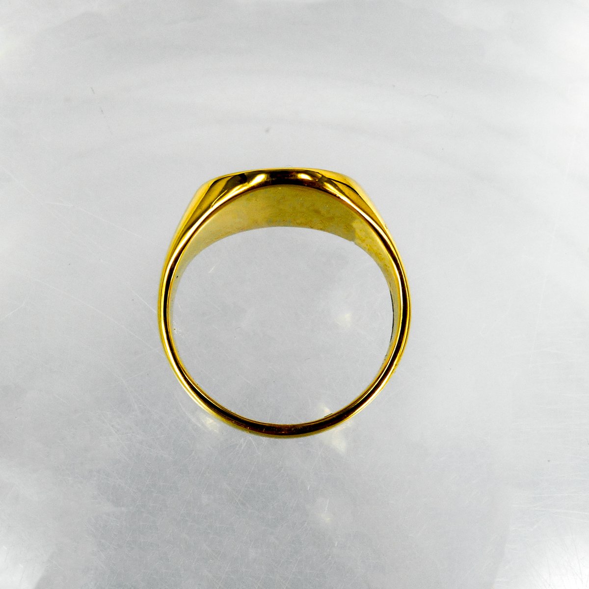 18k Gold Ring Signet Ring Retro Tank Signet Ring In 18k Gold