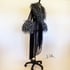 Black/White Ostrich Boudoir Gown w/ Full Collar & Cuffs  Image 3