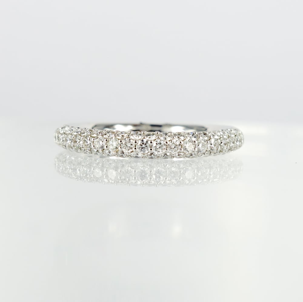 Image of White gold diamond pave ring 