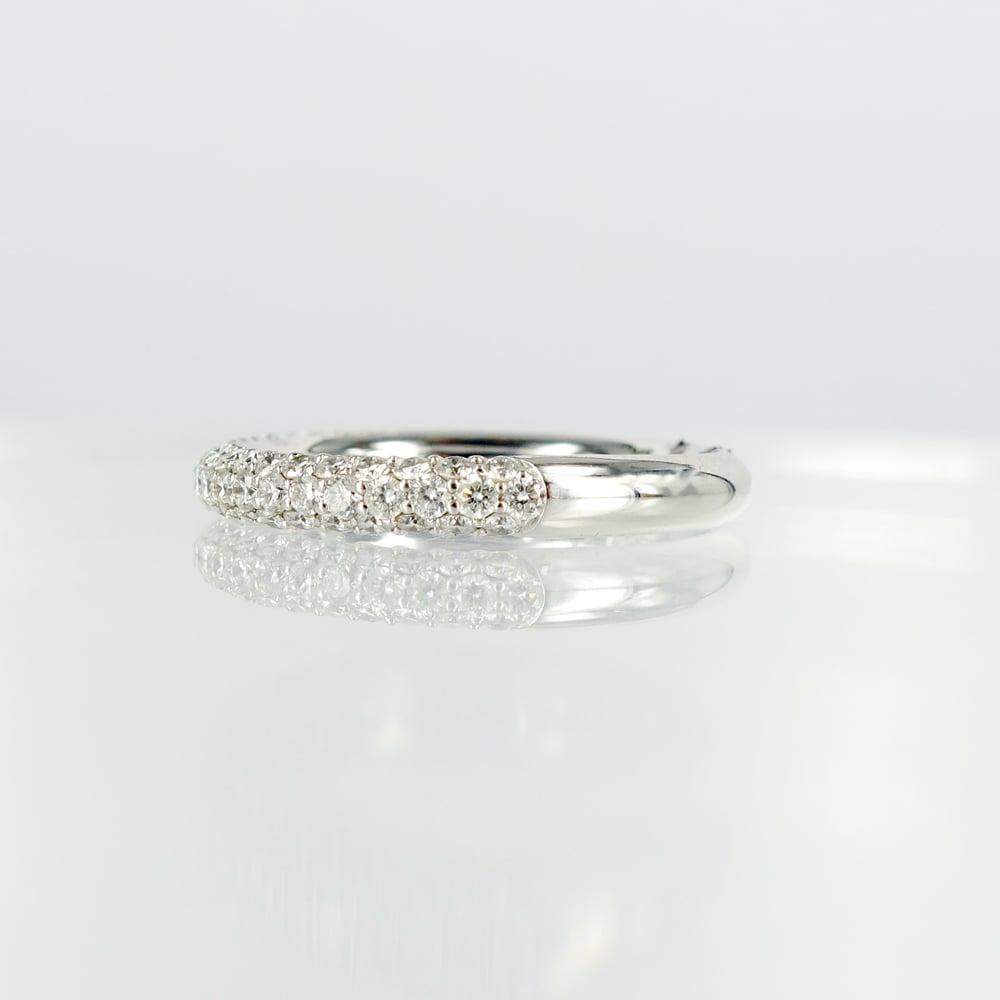 Image of White gold diamond pave ring 