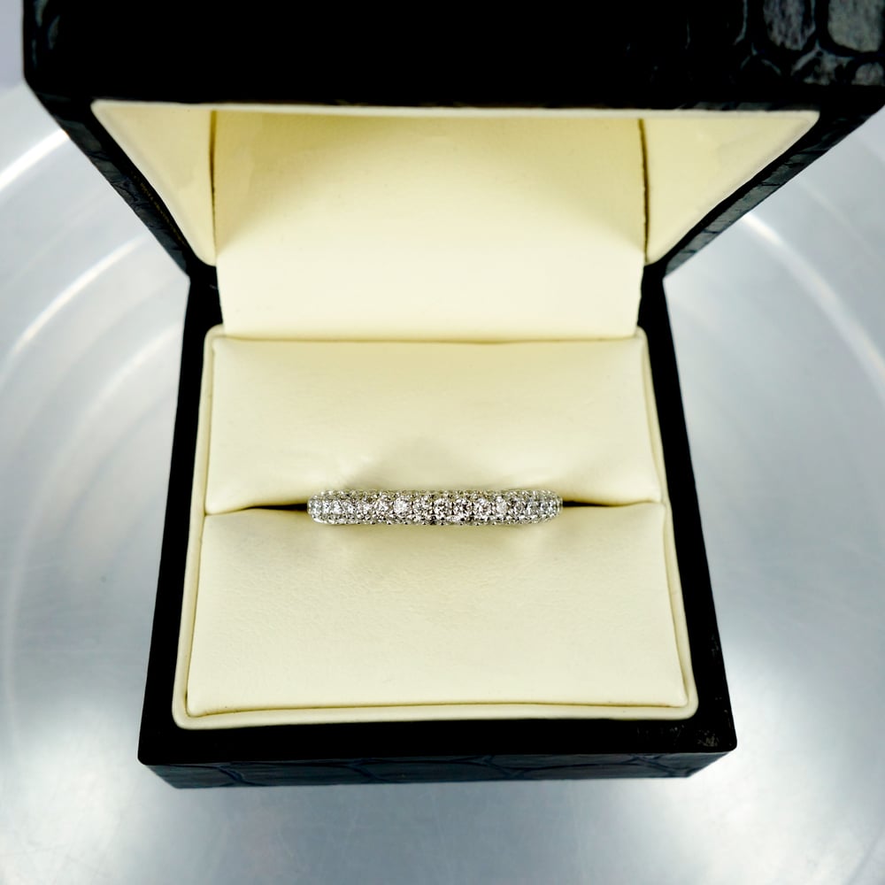 Image of White gold diamond pave ring 