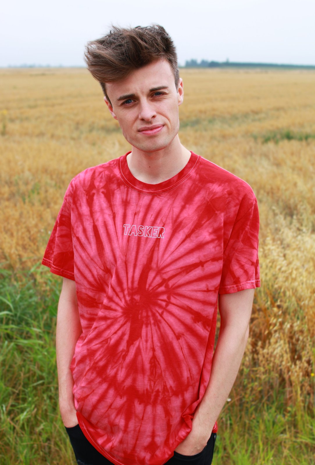 tie dye red shirt