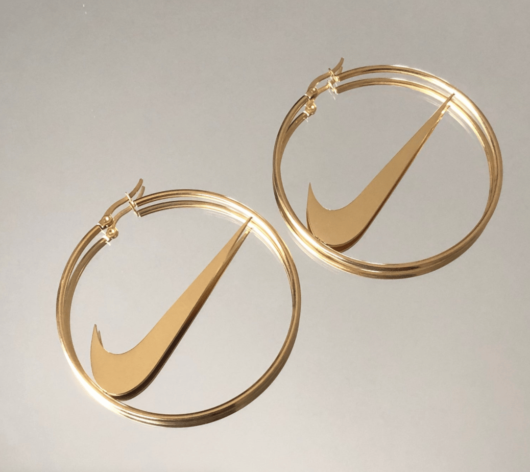 nike gold earrings