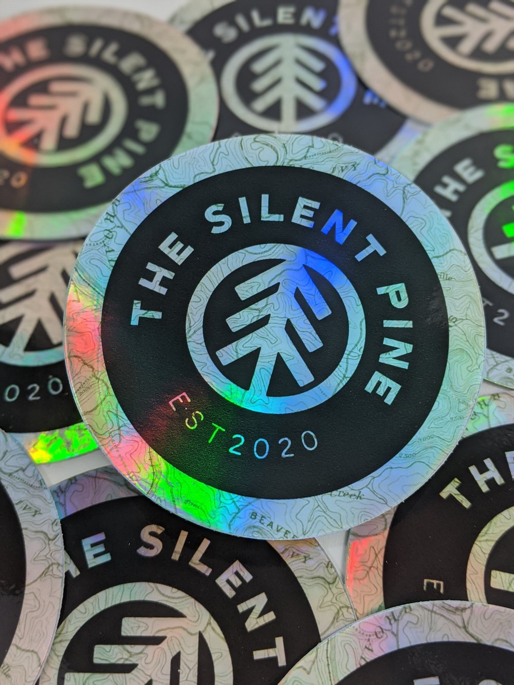 The Silent Pine - Trippy Holographic Vinyl Sticker