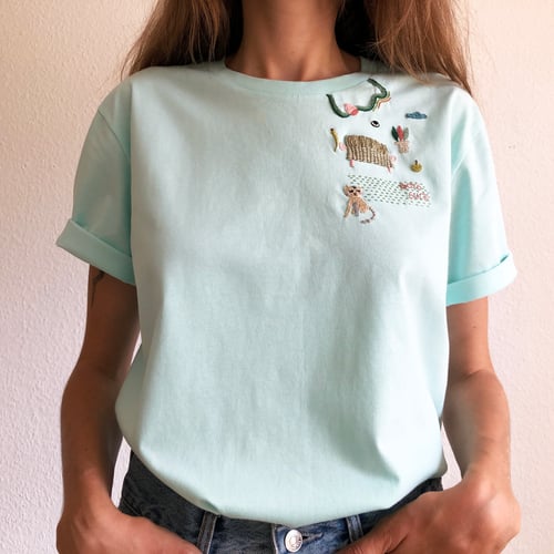 Image of Boys suck - hand embroidered t-shirt, made of 100% organic cotton, GOTS certified 