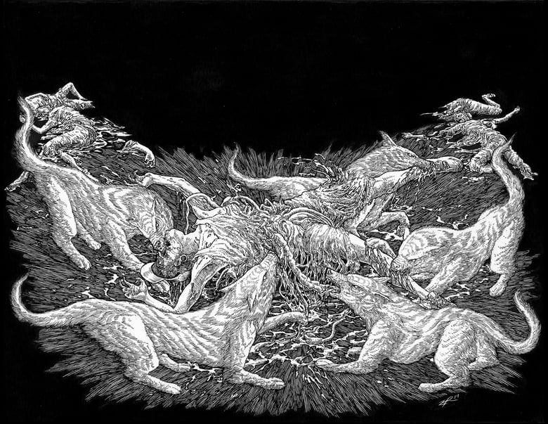 Image of SOLD - BLOOD OF THE WOLF V Original artwork 