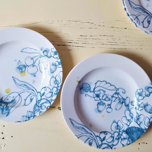Image of Blue Summer Pasta Plate "B"
