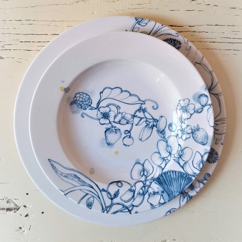 Image of Blue Summer Pasta Plate "B"