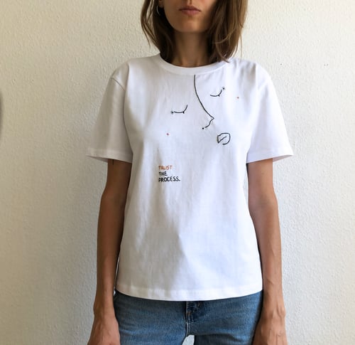 Image of Trust the process - hand embroidered original illustration on 100% organic cotton, in ALL sizes