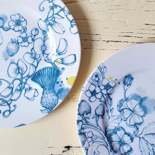 Image of Blue Summer Dessert Plate "B"