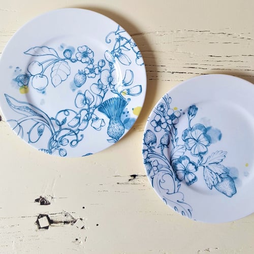 Image of Blue Summer Dessert Plate "B"