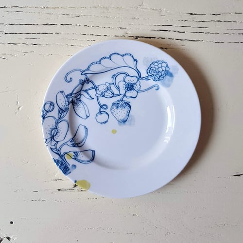 Image of Blue Summer Bread Plate "B"