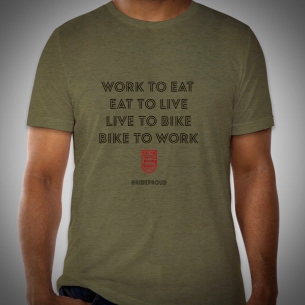 Image of Bike Cycle / Bike to Work T-Shirt - Army Green Tri Blend
