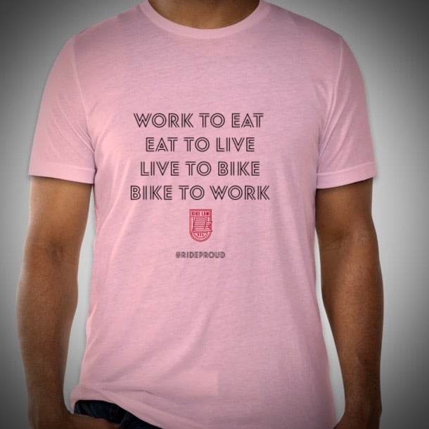图片自行车/自行车上班t恤-粉红色三色混合