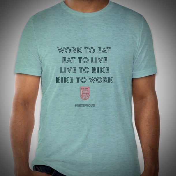Image of Bike Cycle / Bike to Work T-Shirt - Celeste