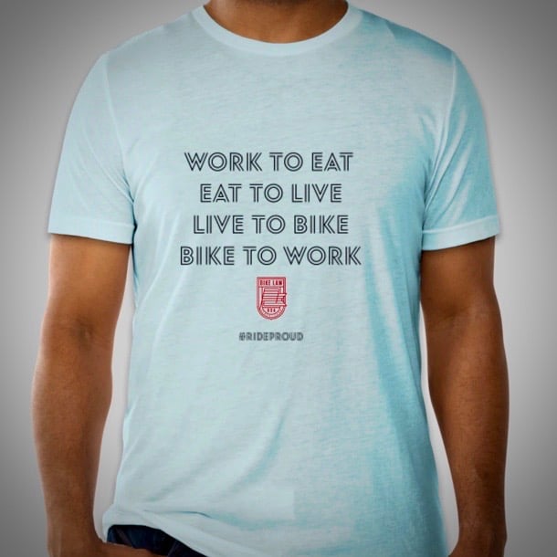 Image of Bike Cycle / Bike to Work T-Shirt - Ice Blue Tri Blend