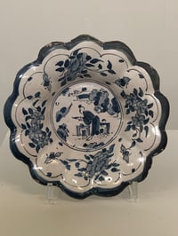 Image 1 of Late 17/Early 18th C Dutch Delft Lobed Plate