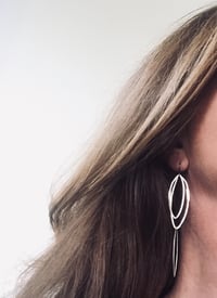 Image 5 of Long open leaf earrings