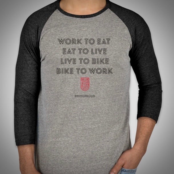 Image of Bike Cycle / Bike to Work Raglan T-Shirt - Grey & Black
